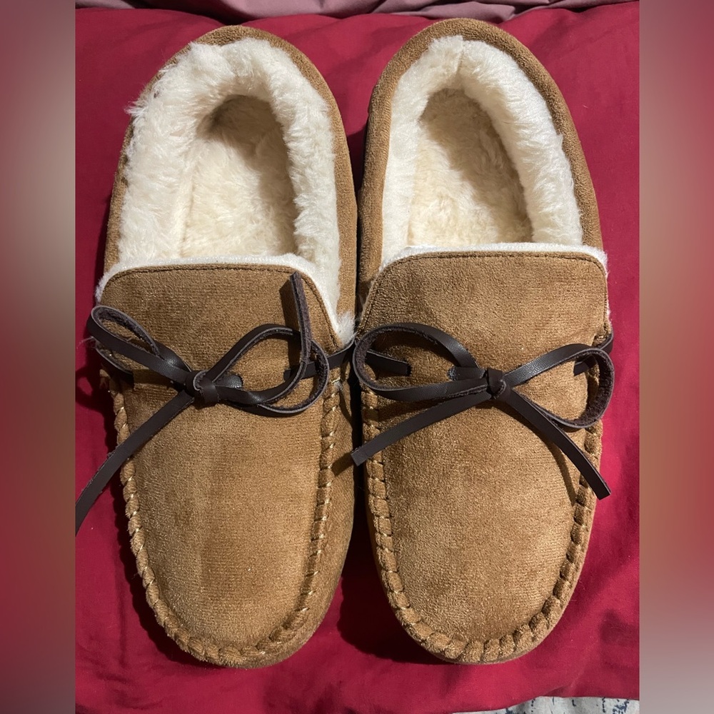 Harlow Tan Suede Moccasins